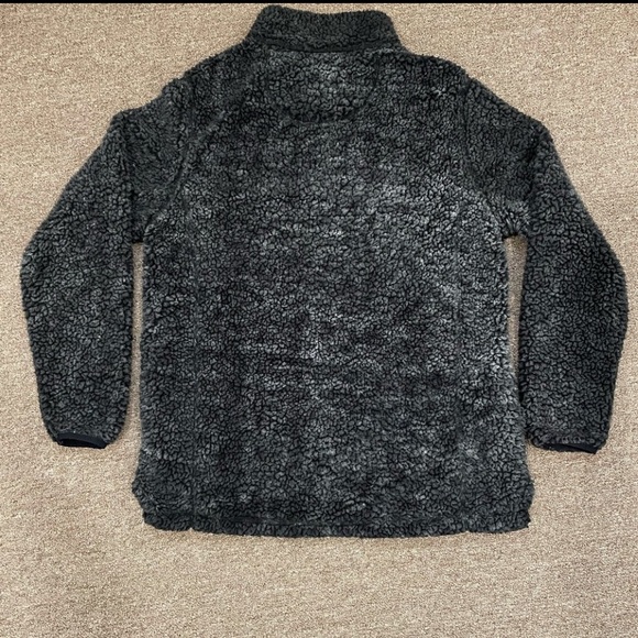 Simply Southern Faux Fur Sherpa Fleece 1/4 Zip Pullover Gray Women's Size Large - Picture 3 of 3